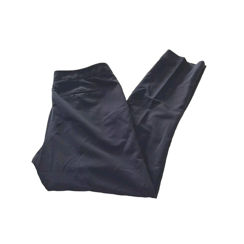 Worthington Women's Slim Fit Trouser Navy Blue Size 12 Zippered Front Pockets